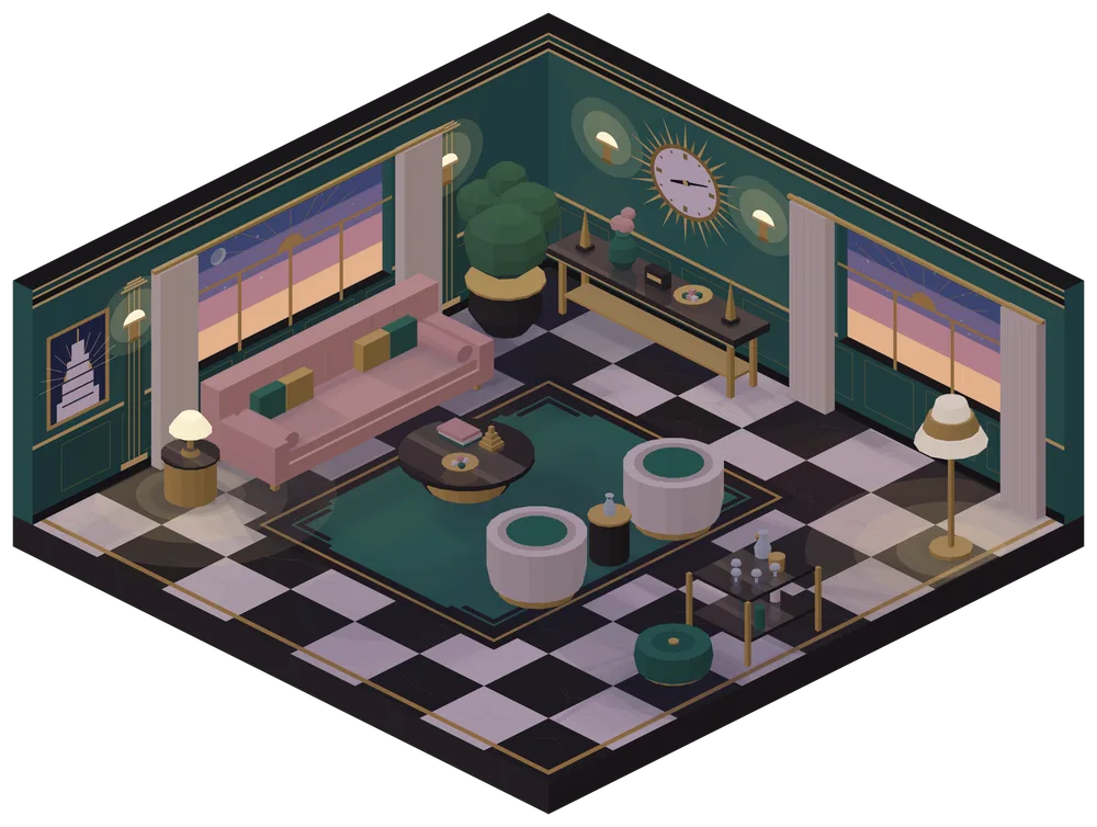 The salon at dawn