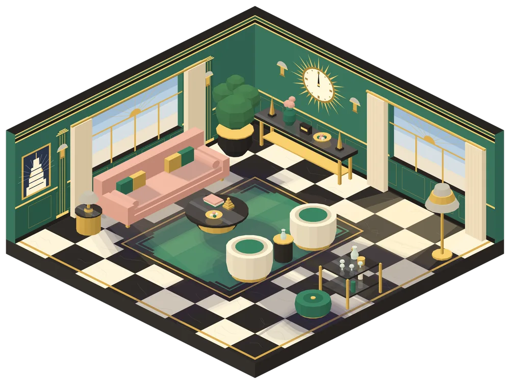 The salon at day