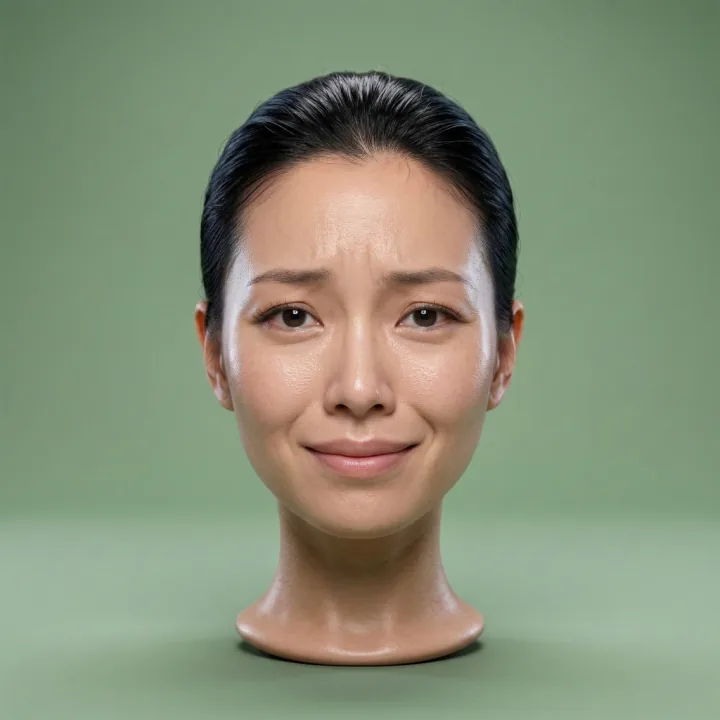 The same stranger: nervous smile